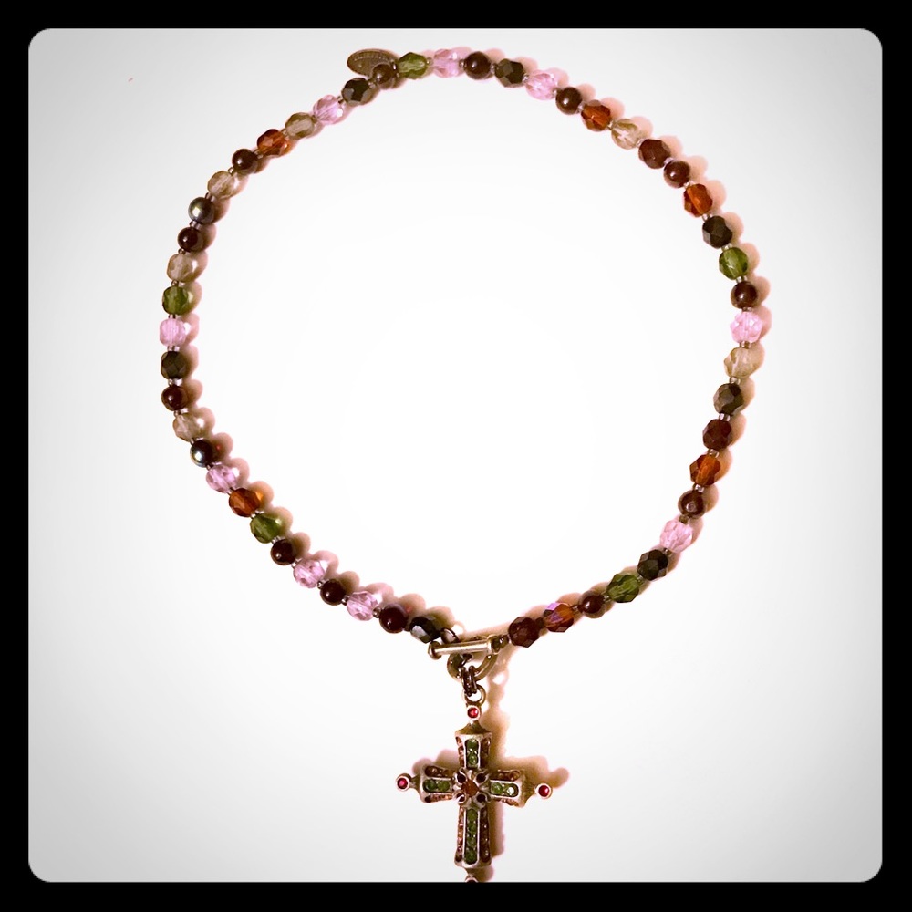 Jay Strongwater Cross Chocker with Toggle Clasp